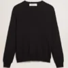 Men’s round-neck sweater in dark blue cotton