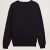 Men’s round-neck sweater in dark blue cotton