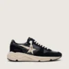 Men’s Running Sole in black nappa leather and suede with a white star