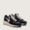 Men’s Running Sole in black nappa leather and suede with a white star
