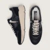 Men’s Running Sole in black nappa leather and suede with a white star