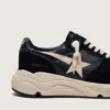 Men’s Running Sole in black nappa leather and suede with a white star