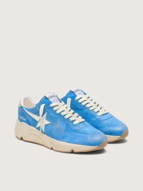 Men’s Running Sole in bright blue suede with white star