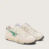 Men’s Running Sole in cream nylon and leather with green leather star