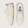Men’s Running Sole in cream nylon and leather with green leather star