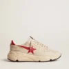 Men's Running Sole in gray morn nappa leather with red nappa leather star and heel tab
