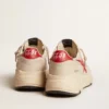 Men's Running Sole in gray morn nappa leather with red nappa leather star and heel tab