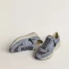 Men's Running Sole in light blue nylon and nubuck with black star