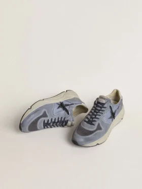Men’s Running Sole in light blue nylon and nubuck with black star