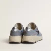 Men's Running Sole in light blue nylon and nubuck with black star