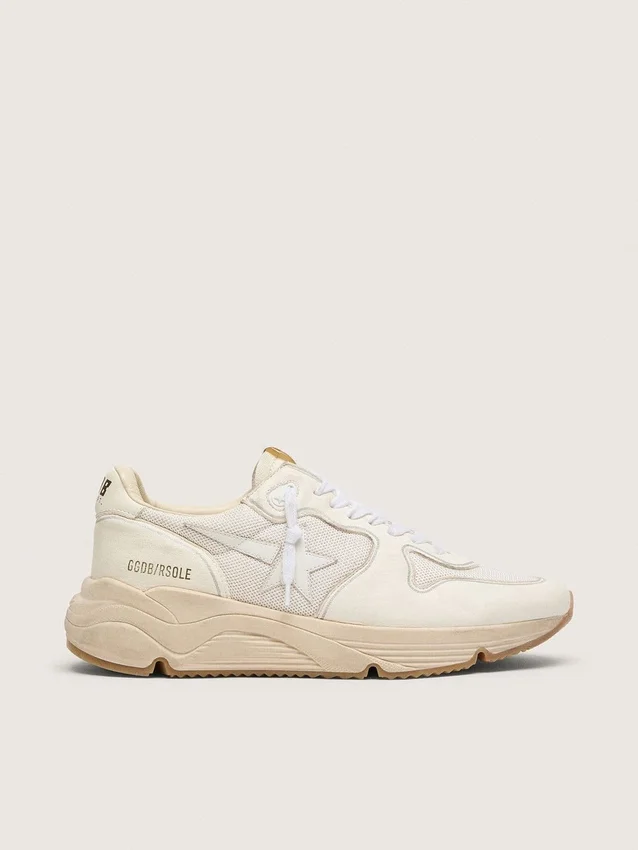 Men's Running Sole in mesh and white nappa