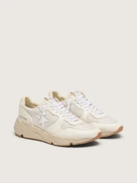 Men’s Running Sole in mesh and white nappa