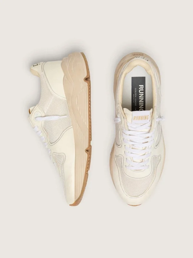 Men's Running Sole in mesh and white nappa