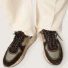 Men's Running Sole in nylon and suede with printed star and leather heel tab