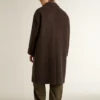 Men's single-breasted Journey coat in wrinkle wool blend with floral pin