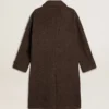 Men's single-breasted Journey coat in wrinkle wool blend with floral pin