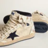 Men's Sky-Star in cream-colored nylon and leather with blue suede star