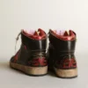 Men's Sky-Star in glossy black leather with red star