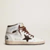 Men’s Sky-Star in white nappa leather with a chocolate suede star
