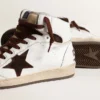 Men’s Sky-Star in white nappa leather with a chocolate suede star