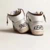 Men’s Sky-Star in white nappa leather with a chocolate suede star