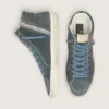 Men's Slide in gray suede with brown nubuck star and flash