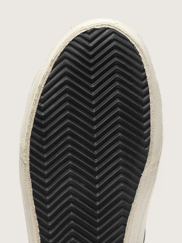 Men's Slide in gray suede with brown nubuck star and flash