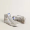 Men's Slide in leather with suede details