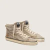 Men's Slide LAB sneakers in tobacco-colored suede with crystals and tobacco-colored suede star