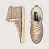 Men's Slide LAB sneakers in tobacco-colored suede with crystals and tobacco-colored suede star