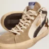 Men's Slide with leopard print pony skin star and black flash