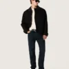 Men’s slim-fit jeans in dark indigo stretch denim