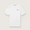 Men's slim-fit white sports T-shirt