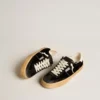 Men's Soul Star in black velvet with white leather heel tab