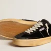 Men's Soul Star in black velvet with white leather heel tab