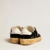 Men's Soul Star in black velvet with white leather heel tab