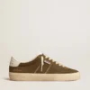 Men's Soul Star in green suede with white leather heel tab and tongue