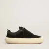 Men's Space-Star Cube in black suede with perforated star