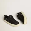 Men's Space-Star Cube in black suede with perforated star