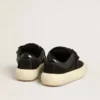 Men's Space-Star Cube in black suede with perforated star