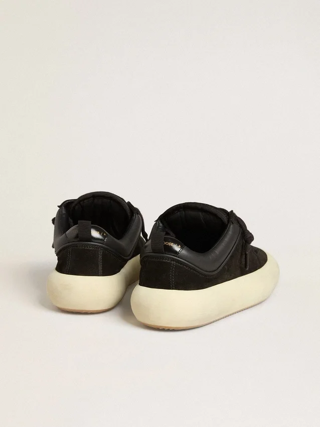Men's Space-Star Cube in black suede with perforated star