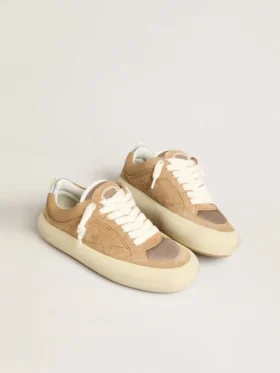 Men’s Space-Star Cube in tobacco suede with perforated star