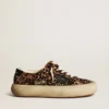 Men's Space-Star in leopard print pony skin with black star and heel