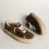 Men's Space-Star in leopard print pony skin with black star and heel
