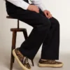 Men's Space-Star in leopard print pony skin with black star and heel