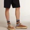 Men's Space-Star Sabots in tobacco suede with perforated star