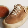 Men's Space-Star Sabots in tobacco suede with perforated star