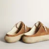 Men's Space-Star Sabots in tobacco suede with perforated star