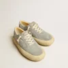Men's Space-Star shoes in ice-gray suede with perforated star
