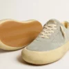 Men's Space-Star shoes in ice-gray suede with perforated star